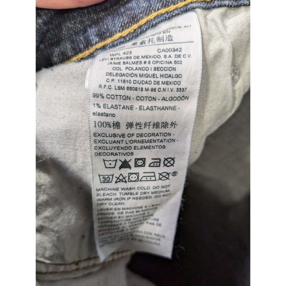 Levi Strauss Signature S37 Jeans Mens 38x32 Slim Super Flex Denim Whiskered - Picture 10 of 12